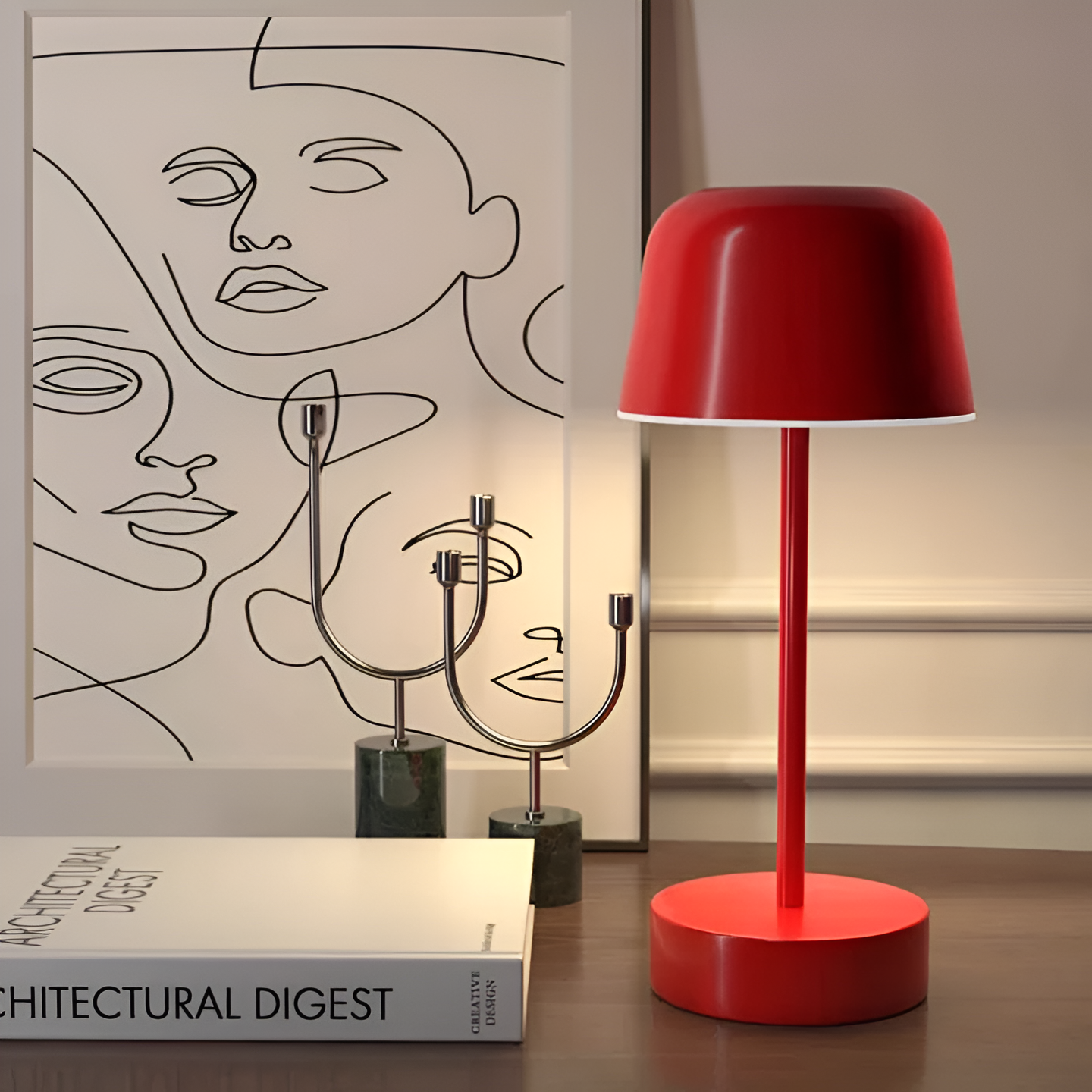 LumoRetro: Wireless LED Table Lamp – Rechargeable in Retro Design for Living Room & Nightstand