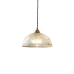LumoRipp: Modern Glass Pendant Light with Ribbed Shade & Adjustable Suspension - Ideal for Living Room & Dining Area