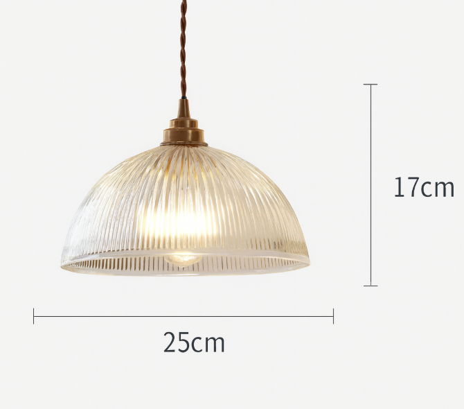 LumoRipp: Modern Glass Pendant Light with Ribbed Shade & Adjustable Suspension - Ideal for Living Room & Dining Area