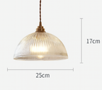 LumoRipp: Modern Glass Pendant Light with Ribbed Shade & Adjustable Suspension - Ideal for Living Room & Dining Area