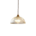 LumoRipp: Modern Glass Pendant Light with Ribbed Shade & Adjustable Suspension - Ideal for Living Room & Dining Area