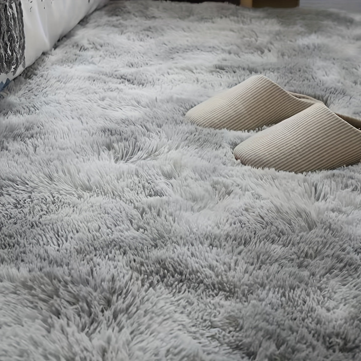 LumoValea: Long-Pile Patterned Rug Soft Rectangular – Decorative for Bedroom & Living Room