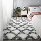 LumoValea: Long-Pile Patterned Rug Soft Rectangular – Decorative for Bedroom & Living Room