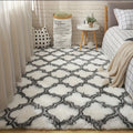 LumoValea: Long-Pile Patterned Rug Soft Rectangular – Decorative for Bedroom & Living Room