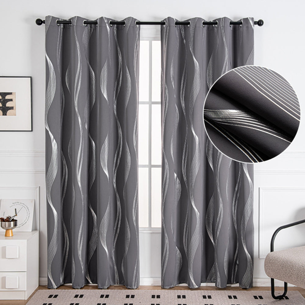 LumoWelle: Blackout Curtain in Modern Wave Pattern – Stylish for Bedrooms & Living Rooms