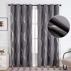 LumoWelle: Blackout Curtain in Modern Wave Pattern – Stylish for Bedrooms & Living Rooms
