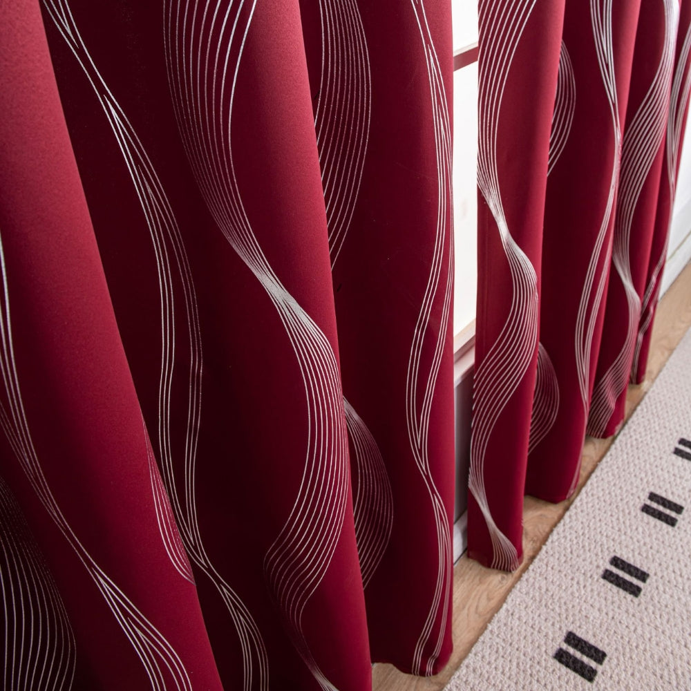 LumoWelle: Blackout Curtain in Modern Wave Pattern – Stylish for Bedrooms & Living Rooms