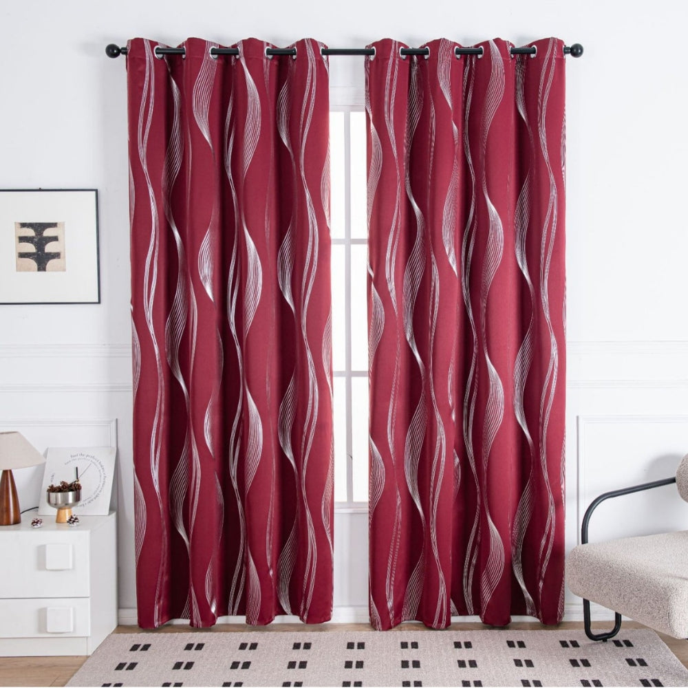 LumoWelle: Blackout Curtain in Modern Wave Pattern – Stylish for Bedrooms & Living Rooms