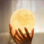 LunaGlanz: LED Moon Lamp – Wireless, Dimmable & Rechargeable with Remote Control & Wooden Stand