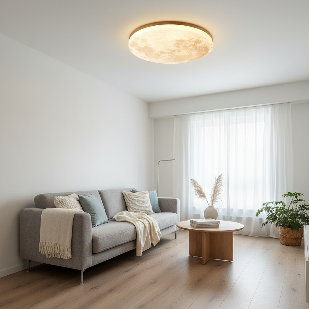 LunaGlanz: Round LED Ceiling Light in Minimalist Design