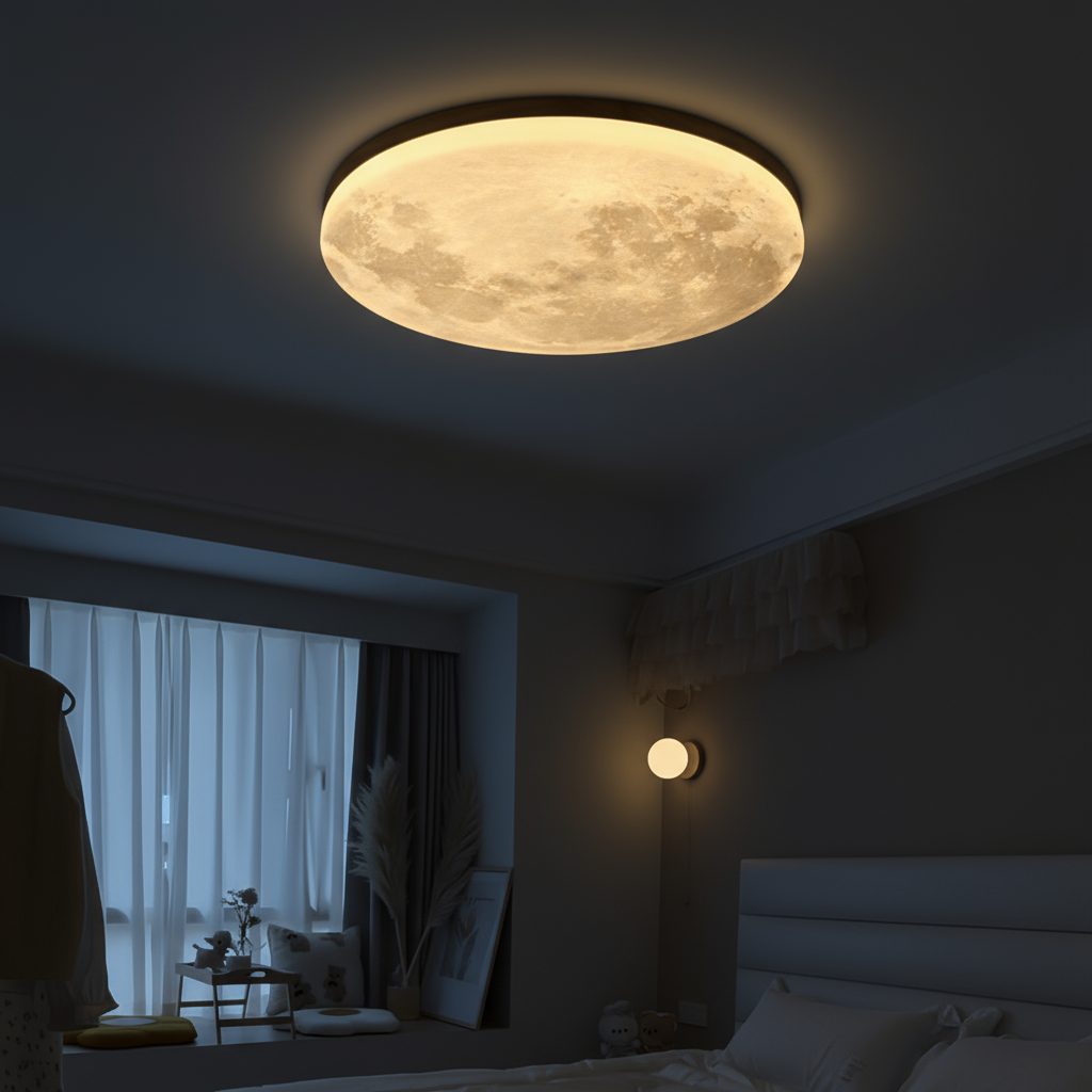 LunaGlanz: Round LED Ceiling Light in Minimalist Design