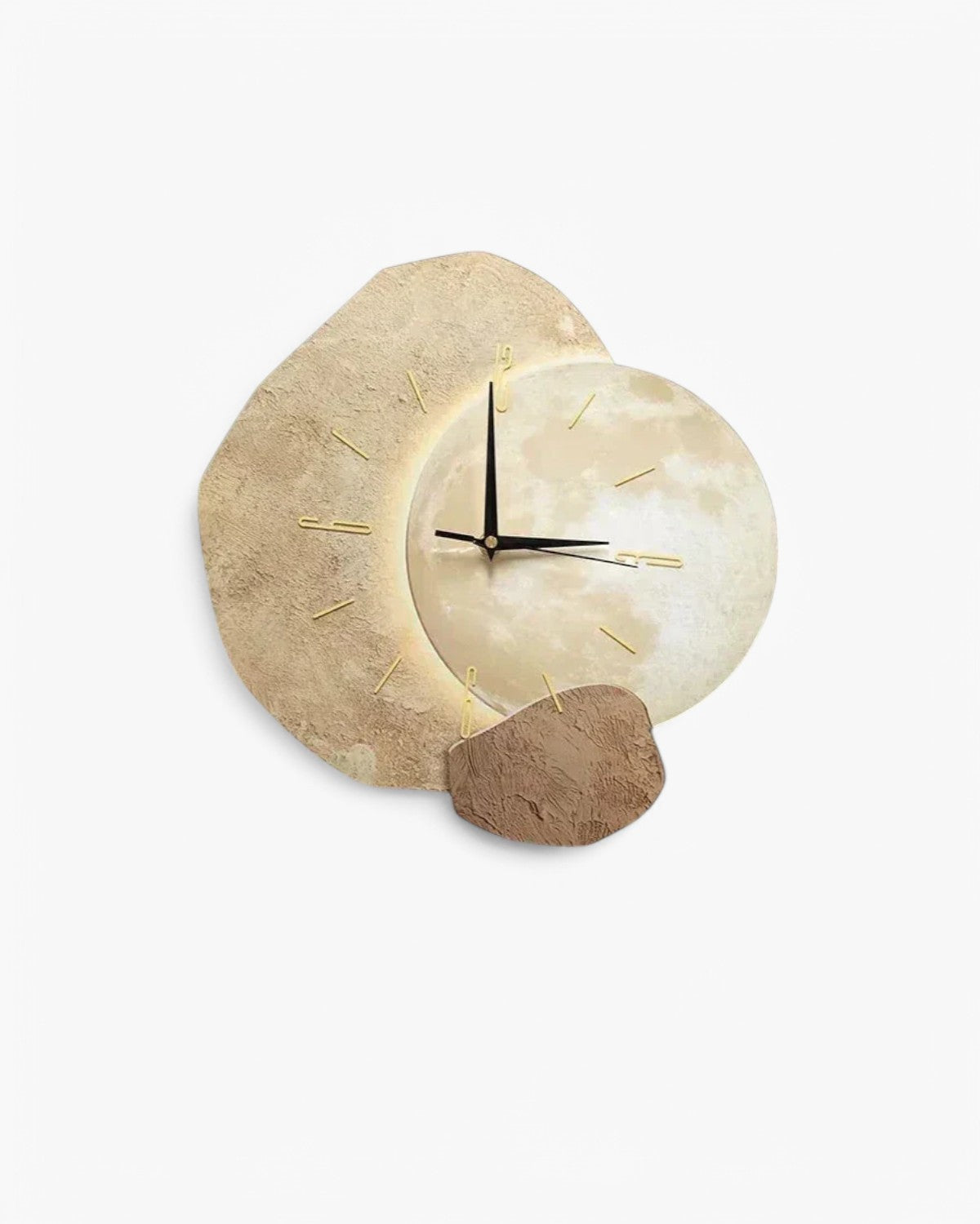 LunaVetro: Modern Design Wall Clock in Crystal Look with LED Lighting – for Living Room & Office