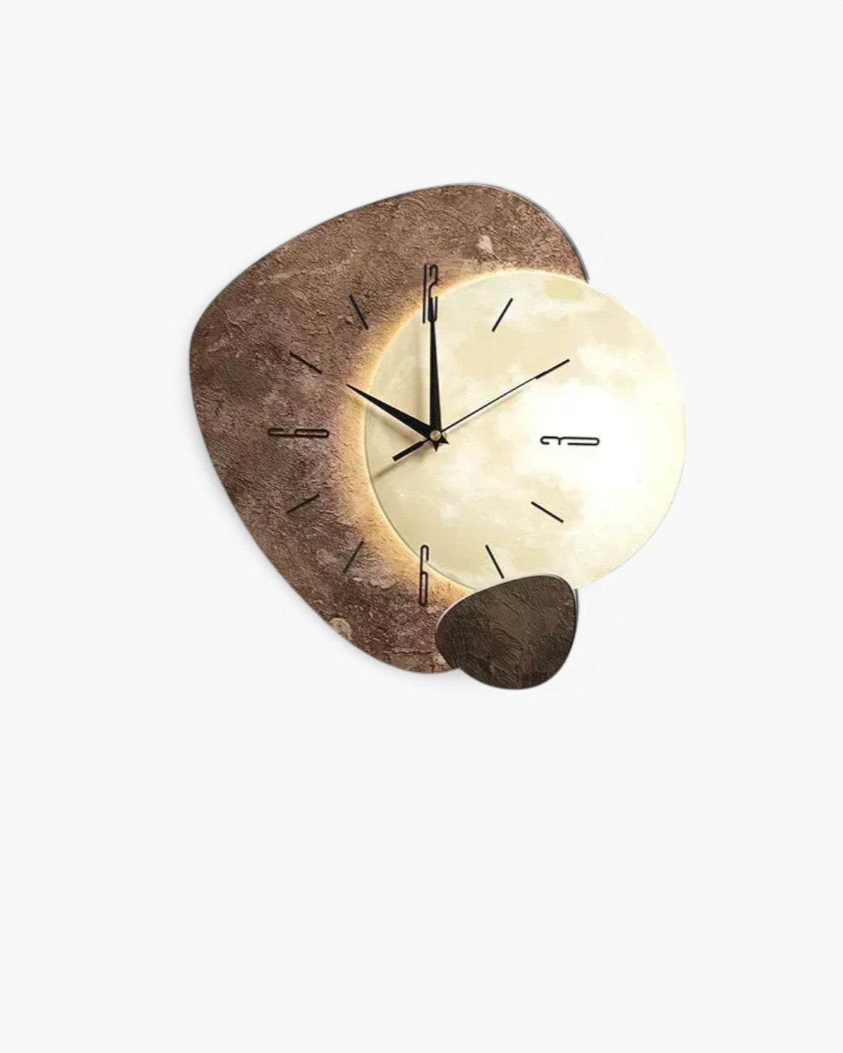 LunaVetro: Modern Design Wall Clock in Crystal Look with LED Lighting – for Living Room & Office