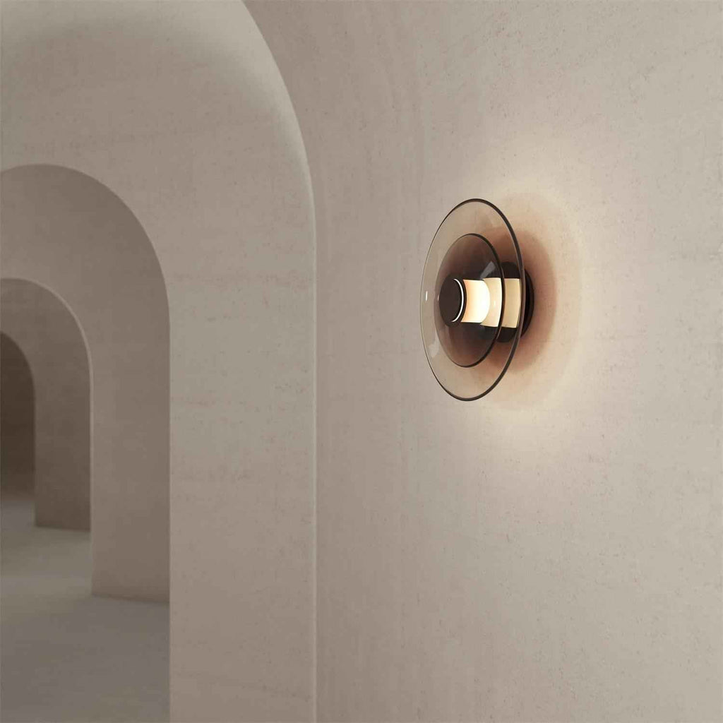 Elysium LED Wandlamp | Indirecte Verlichting, Goud/Amberglass