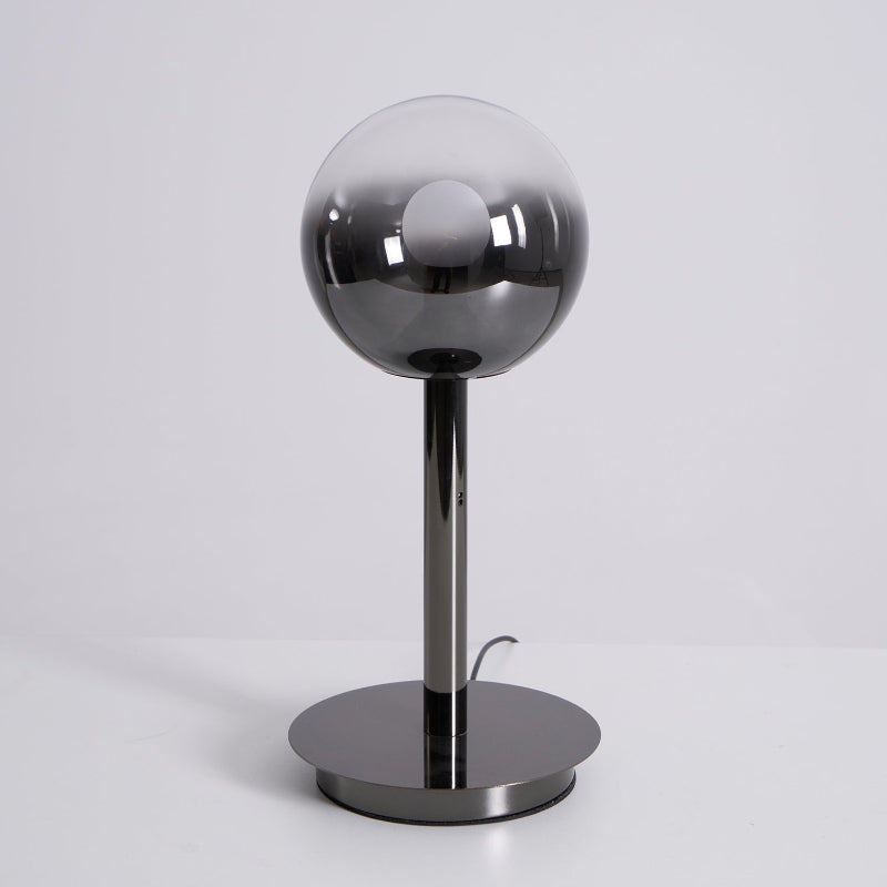 Floating Fireball Mirrored Glass Orb Table Lamp