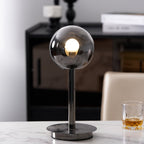 Floating Fireball Mirrored Glass Orb Table Lamp