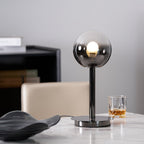 Floating Fireball Mirrored Glass Orb Table Lamp