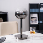 Floating Fireball Mirrored Glass Orb Table Lamp