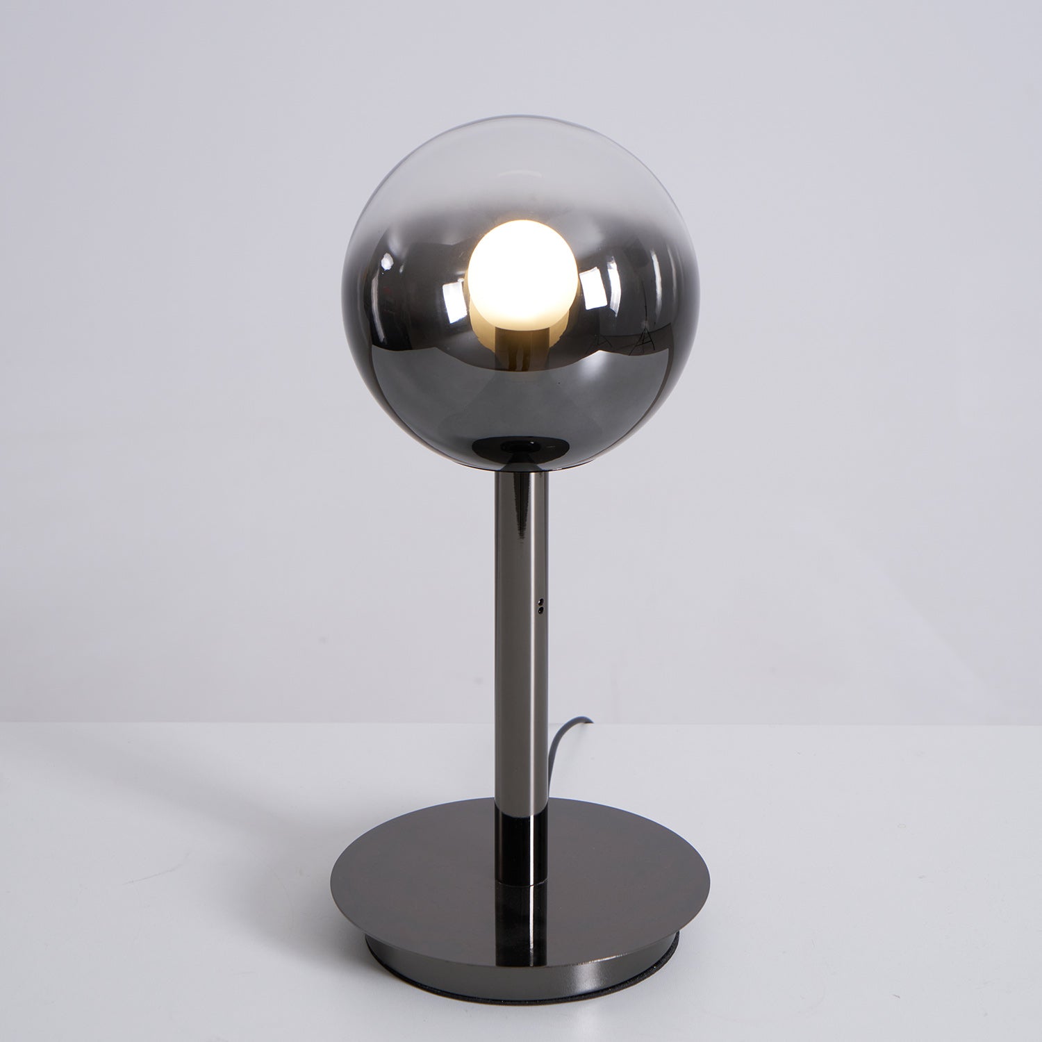Floating Fireball Mirrored Glass Orb Table Lamp