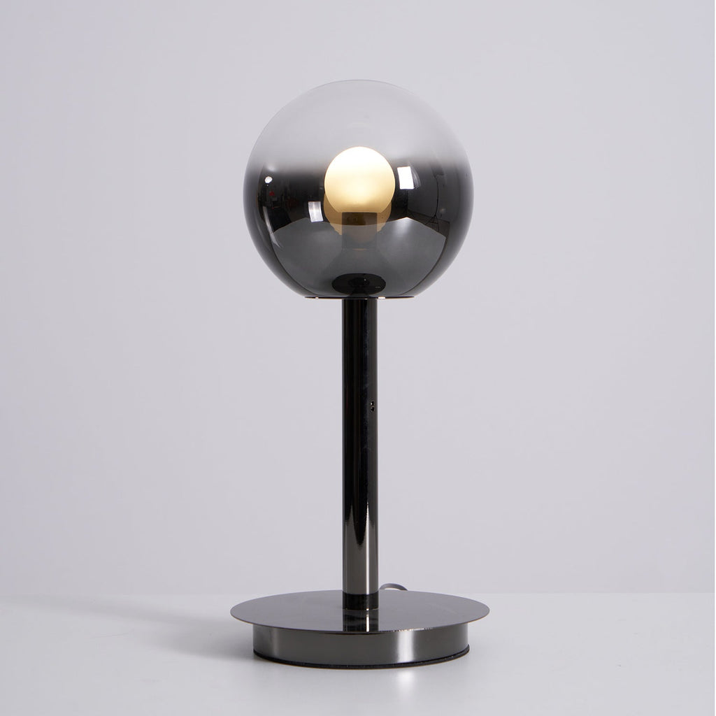 Floating Fireball Mirrored Glass Orb Table Lamp