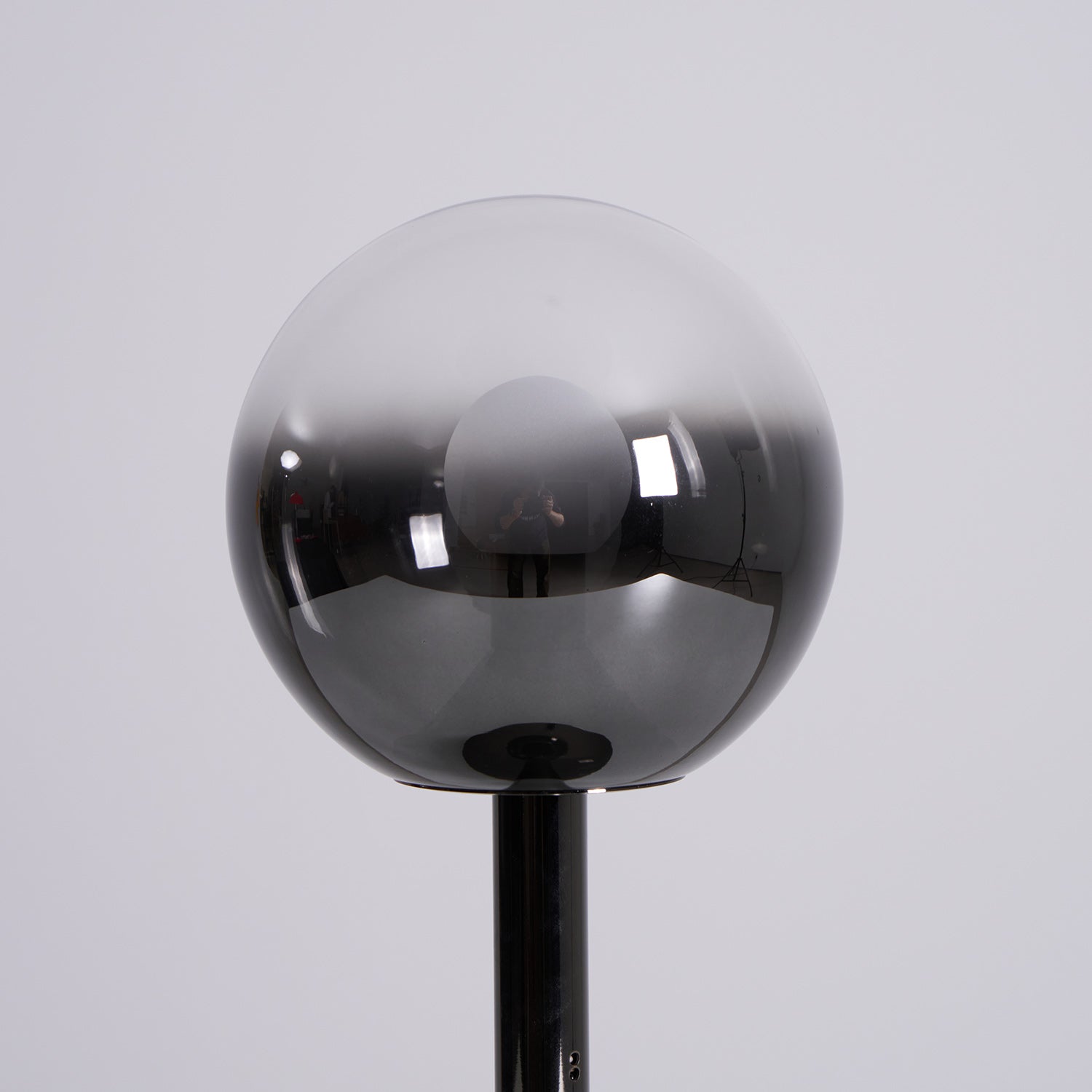 Floating Fireball Mirrored Glass Orb Table Lamp
