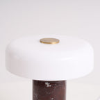 Opaline Glass Orb Marble Base Cordless Table Lamp