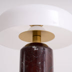 Opaline Glass Orb Marble Base Cordless Table Lamp