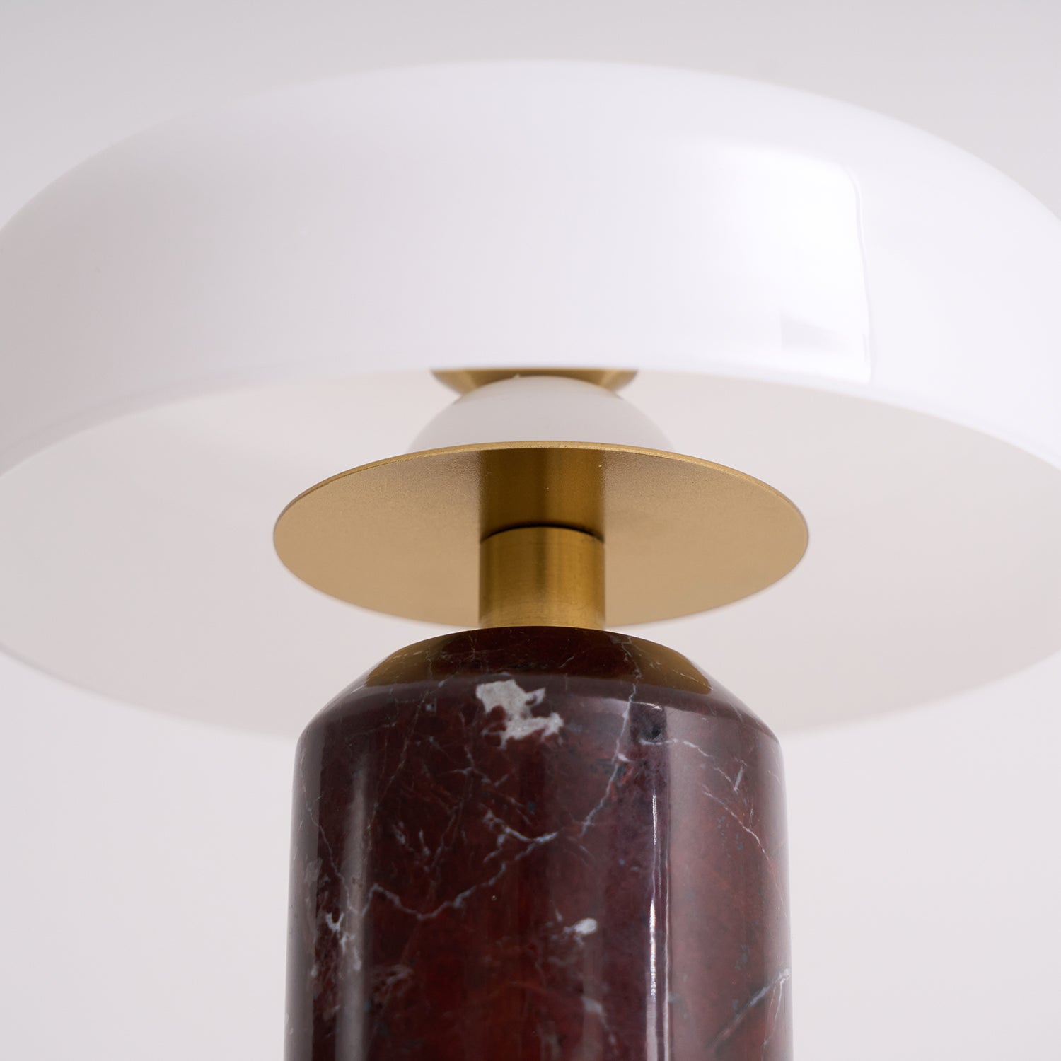 Opaline Glass Orb Marble Base Cordless Table Lamp