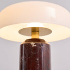 Opaline Glass Orb Marble Base Cordless Table Lamp