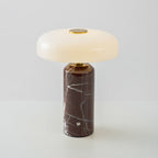 Opaline Glass Orb Marble Base Cordless Table Lamp