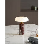 Opaline Glass Orb Marble Base Cordless Table Lamp