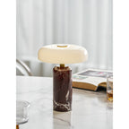 Opaline Glass Orb Marble Base Cordless Table Lamp