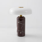 Opaline Glass Orb Marble Base Cordless Table Lamp