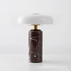 Opaline Glass Orb Marble Base Cordless Table Lamp