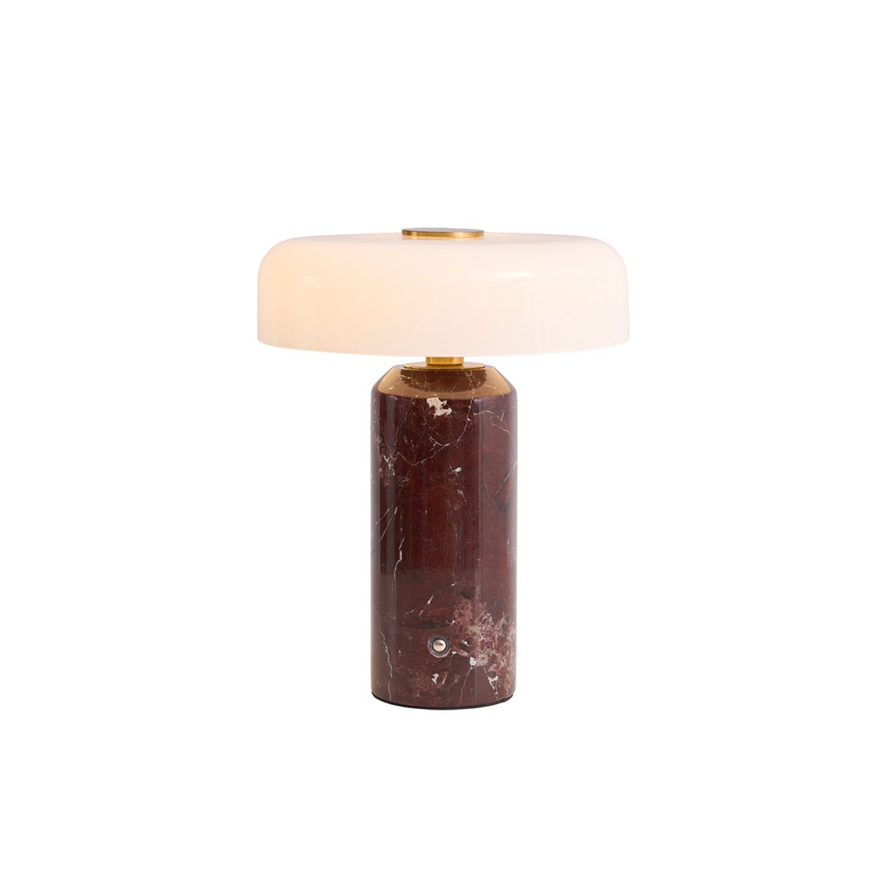 Opaline Glass Orb Marble Base Cordless Table Lamp