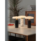 Opaline Glass Orb Marble Base Cordless Table Lamp