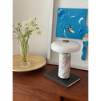 Opaline Glass Orb Marble Base Cordless Table Lamp