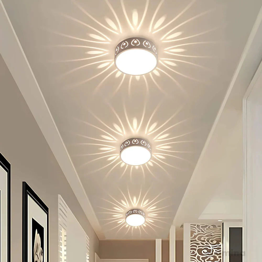 Lunoval: Energy-saving LED ceiling light with a flat profile & stylish light design – for balcony & entrance area
