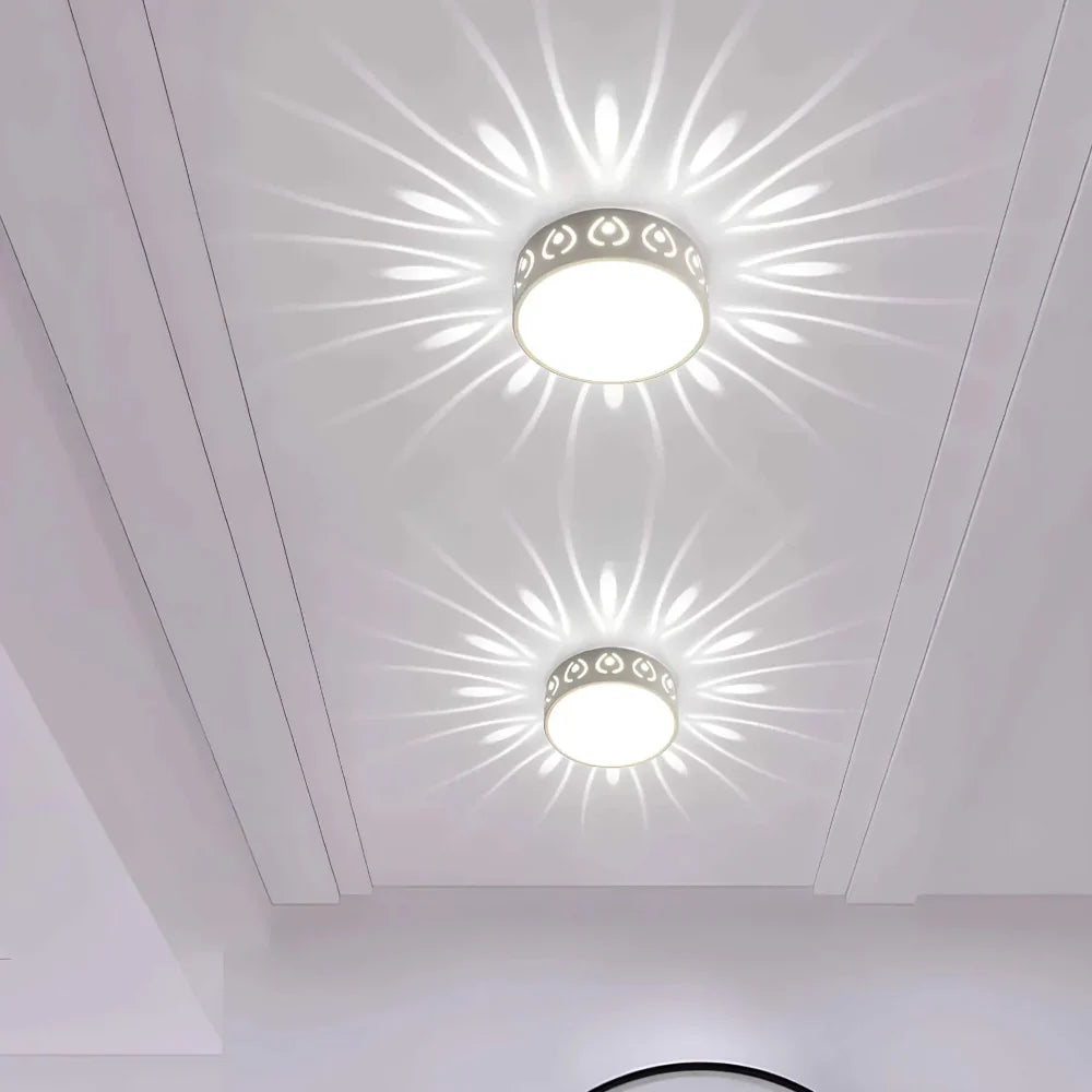 Lunoval: Energy-saving LED ceiling light with a flat profile & stylish light design – for balcony & entrance area
