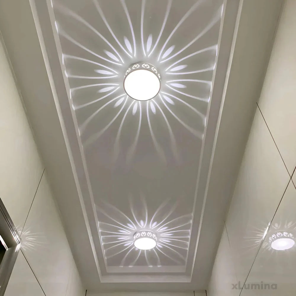 Lunoval: Energy-saving LED ceiling light with a flat profile & stylish light design – for balcony & entrance area