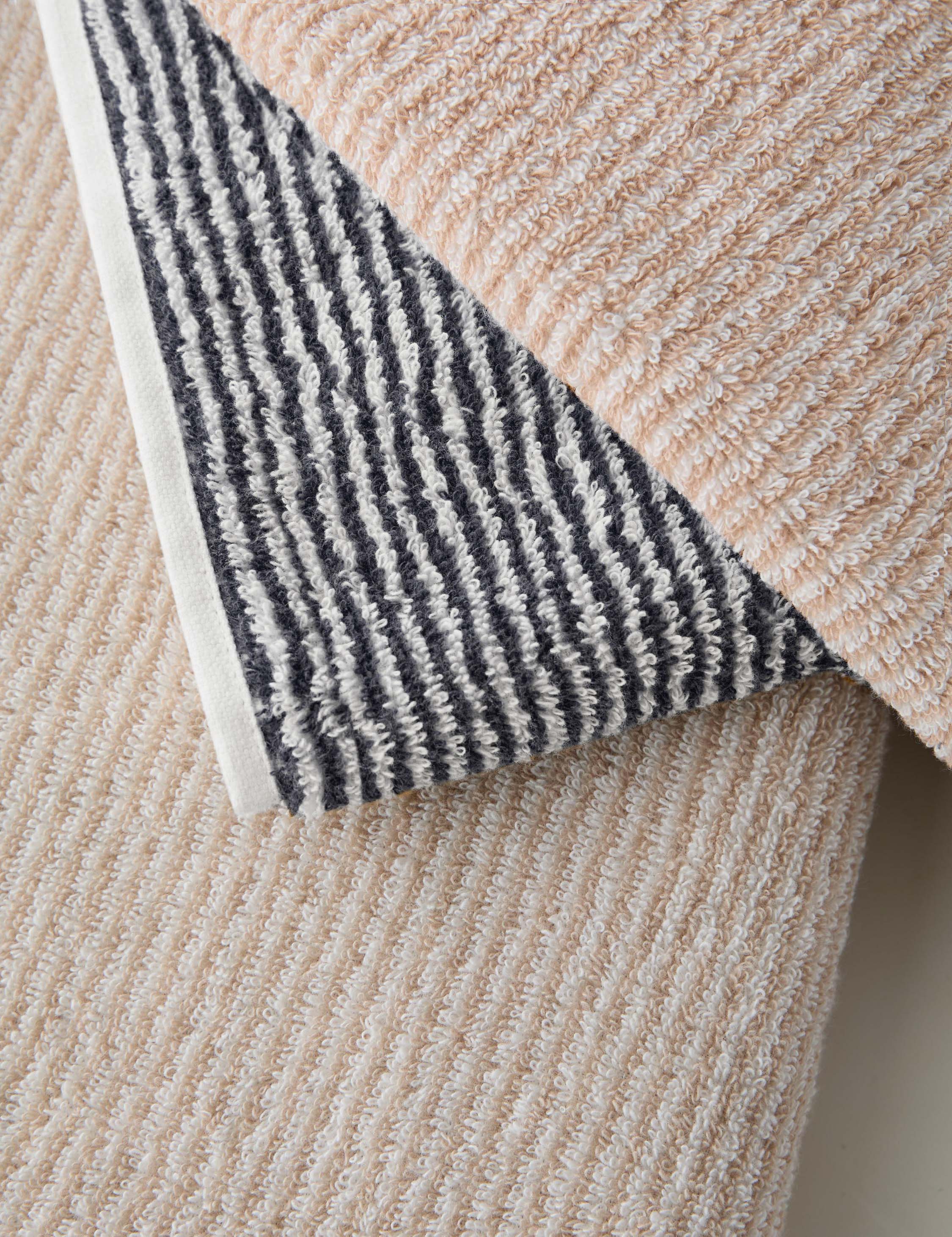 Luma Organic Cotton Towel | Striped Design, Thick Fringe