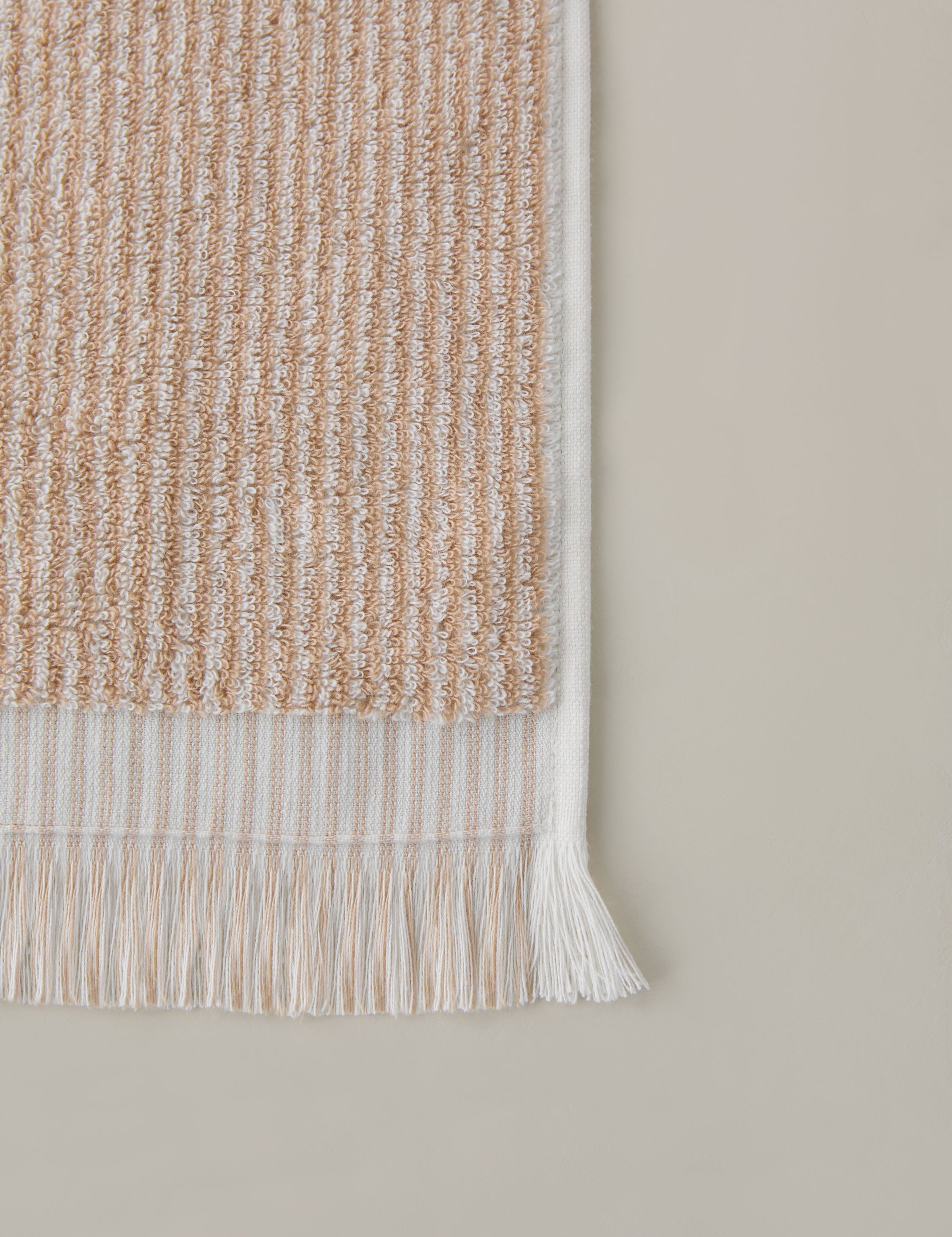 Luna Organic Cotton Towel | Striped Design, Thick Fringe