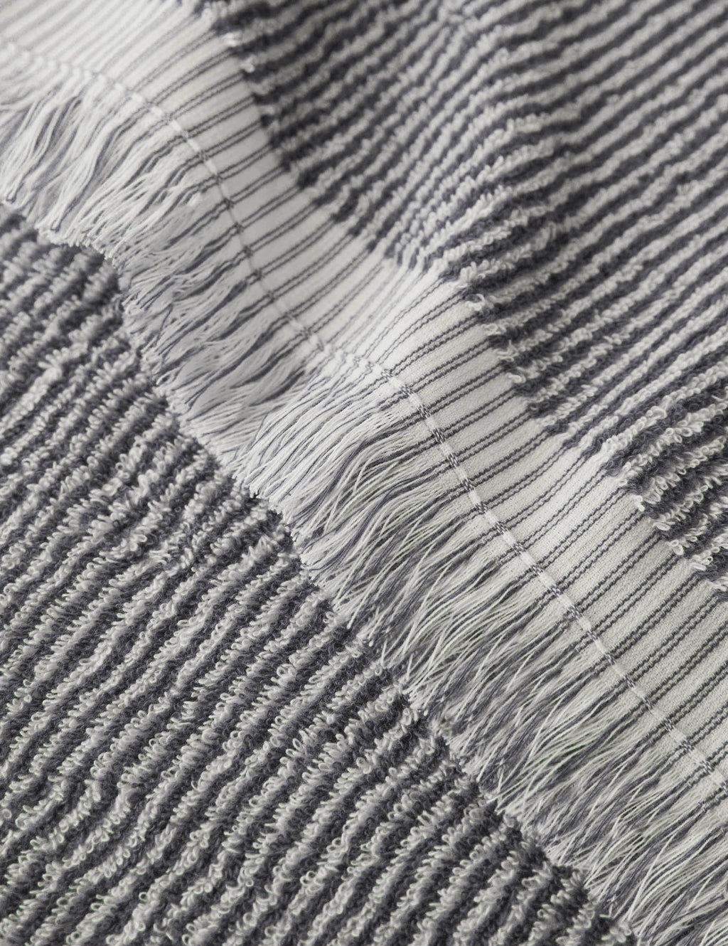 Luna Organic Cotton Towel | Striped Design, Thick Fringe