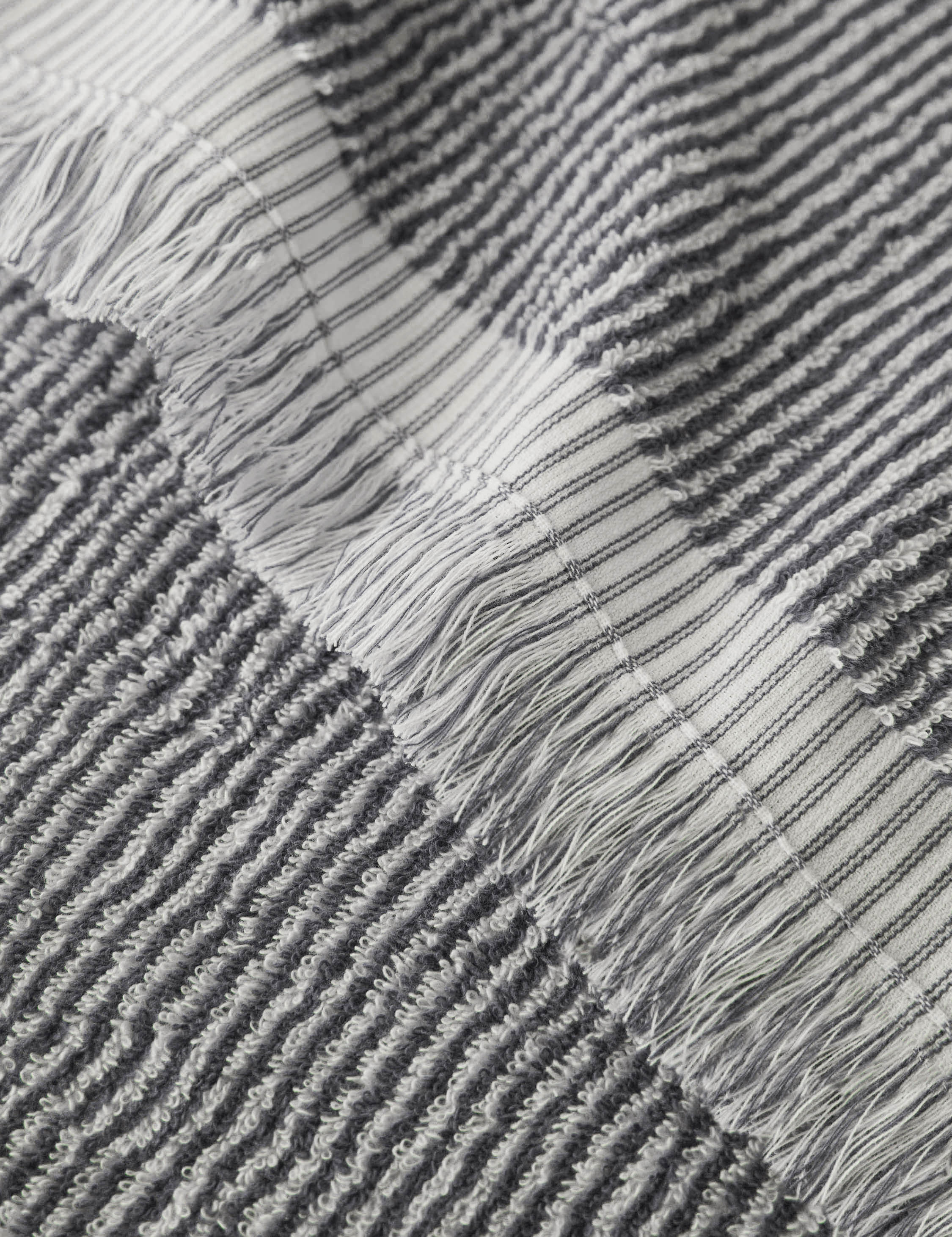 Luna Organic Cotton Towel | Striped Design, Thick Fringe