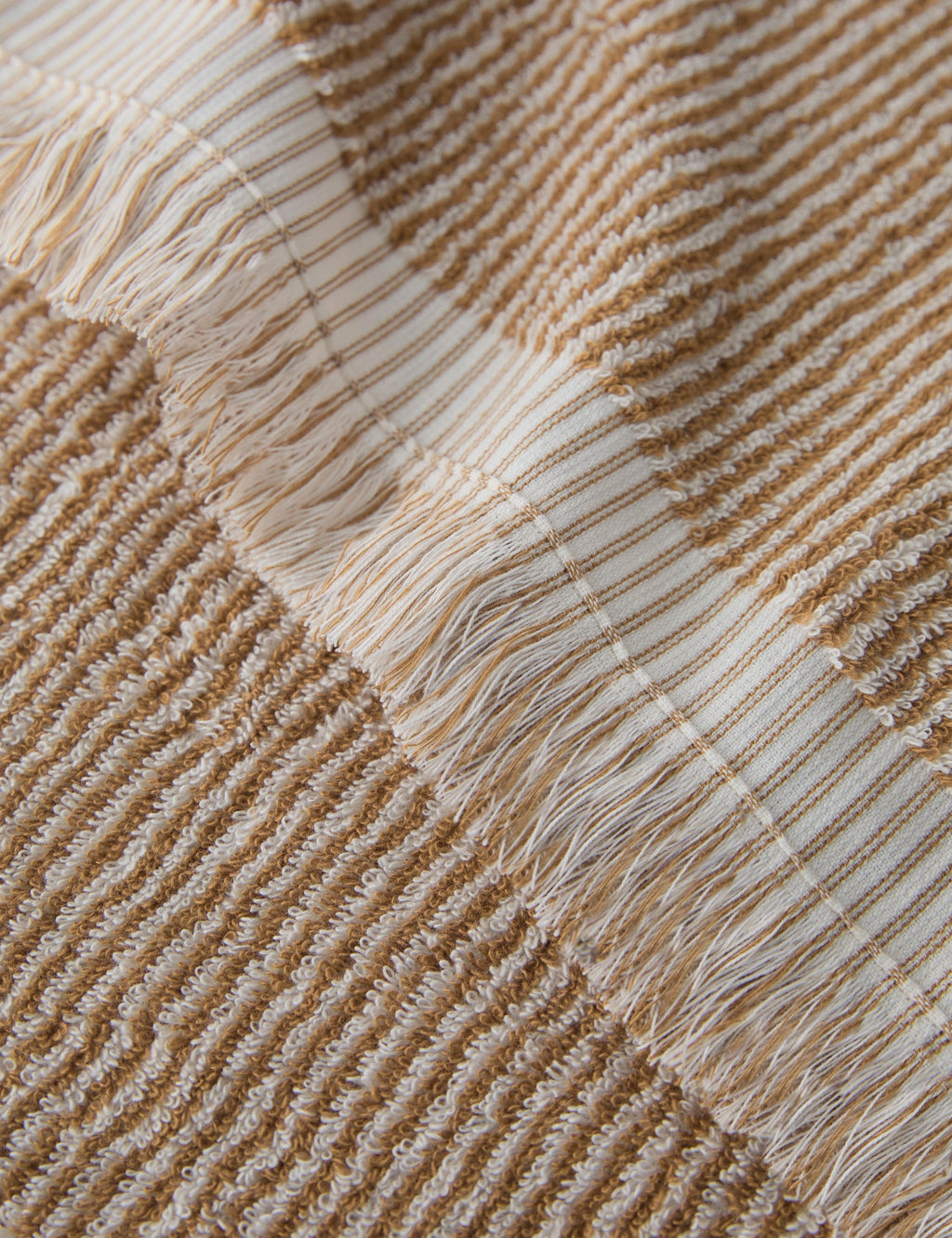 Luna Organic Cotton Towel | Striped Design, Thick Fringe