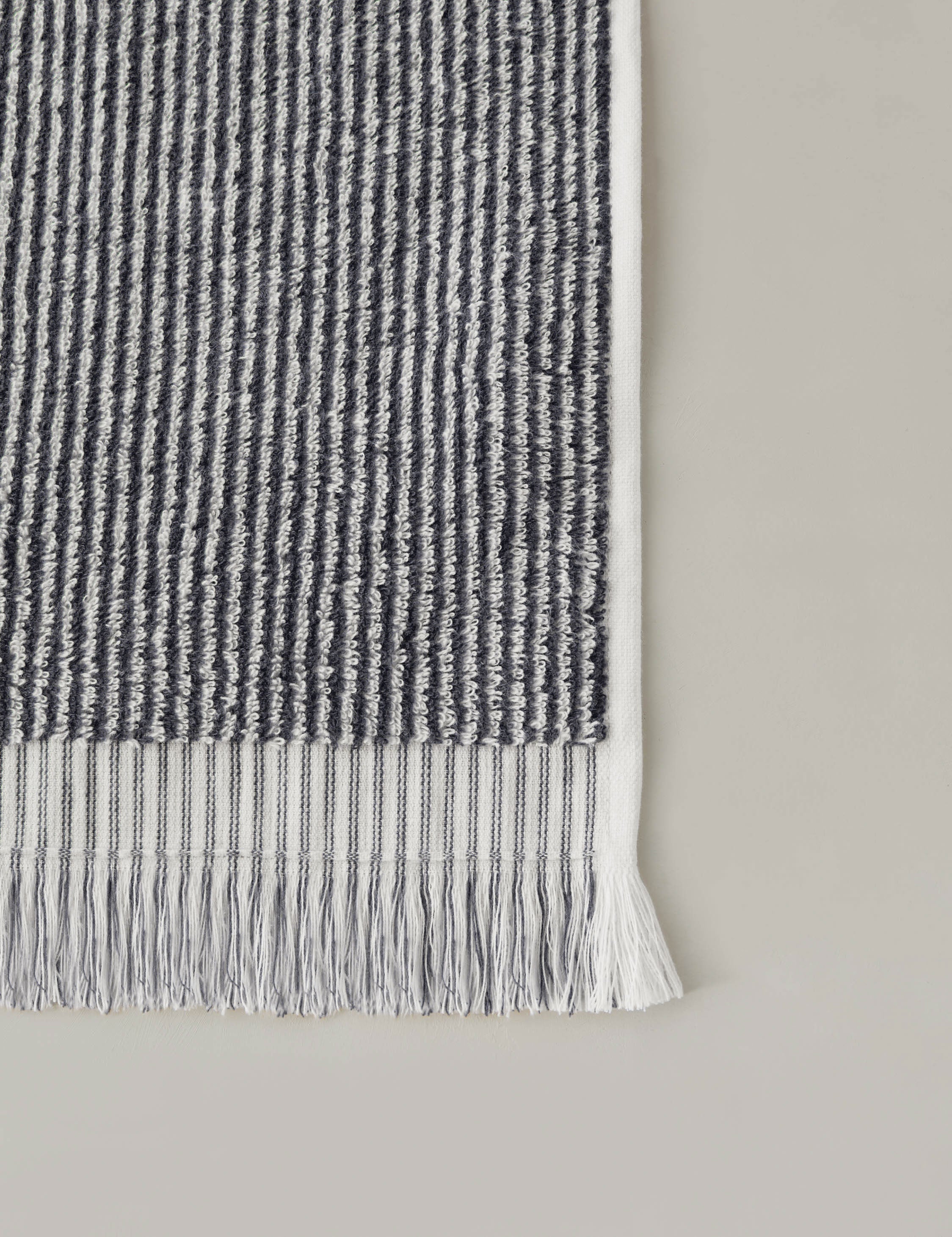 Luna Organic Cotton Towel | Striped Design, Thick Fringe