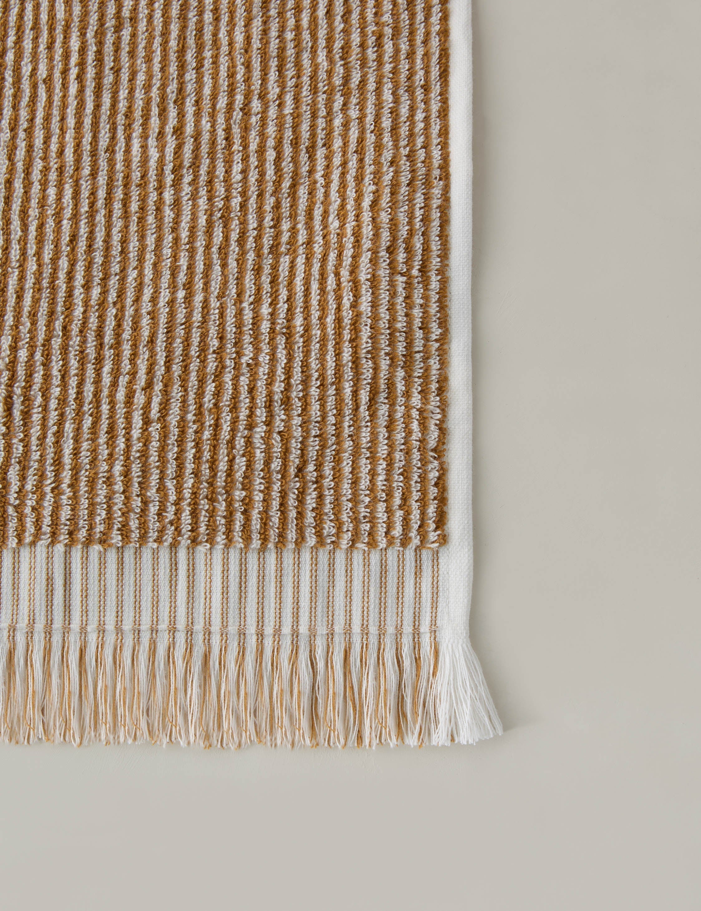 Luna Organic Cotton Towel | Striped Design, Thick Fringe
