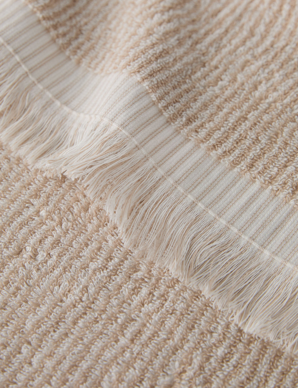 Luna Organic Cotton Towel | Striped Design, Thick Fringe