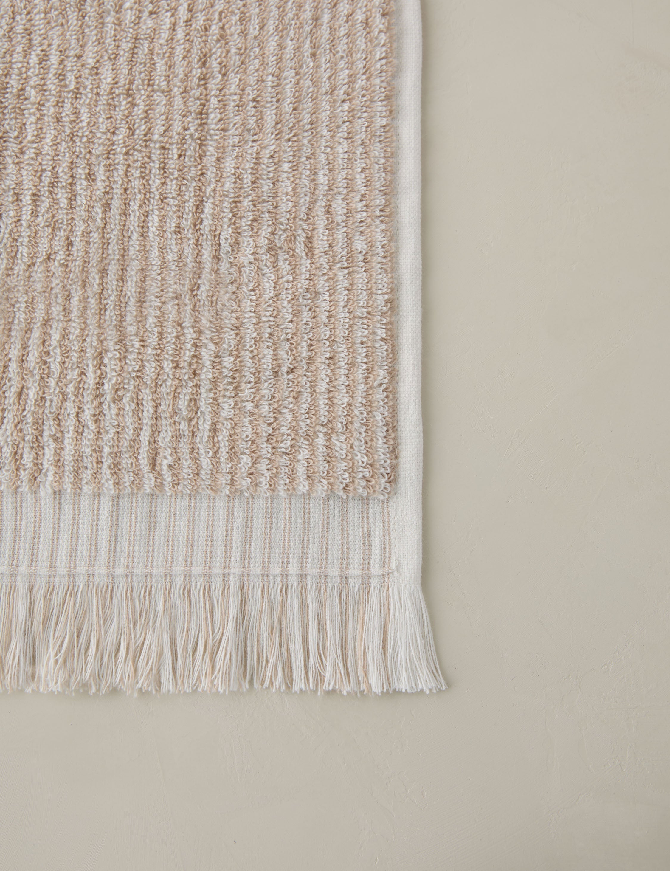 Luna Organic Cotton Towel | Striped Design, Thick Fringe