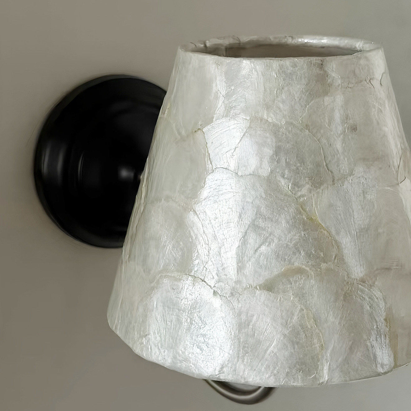 Capiz Shell Two-Tone Iron Wall Sconce